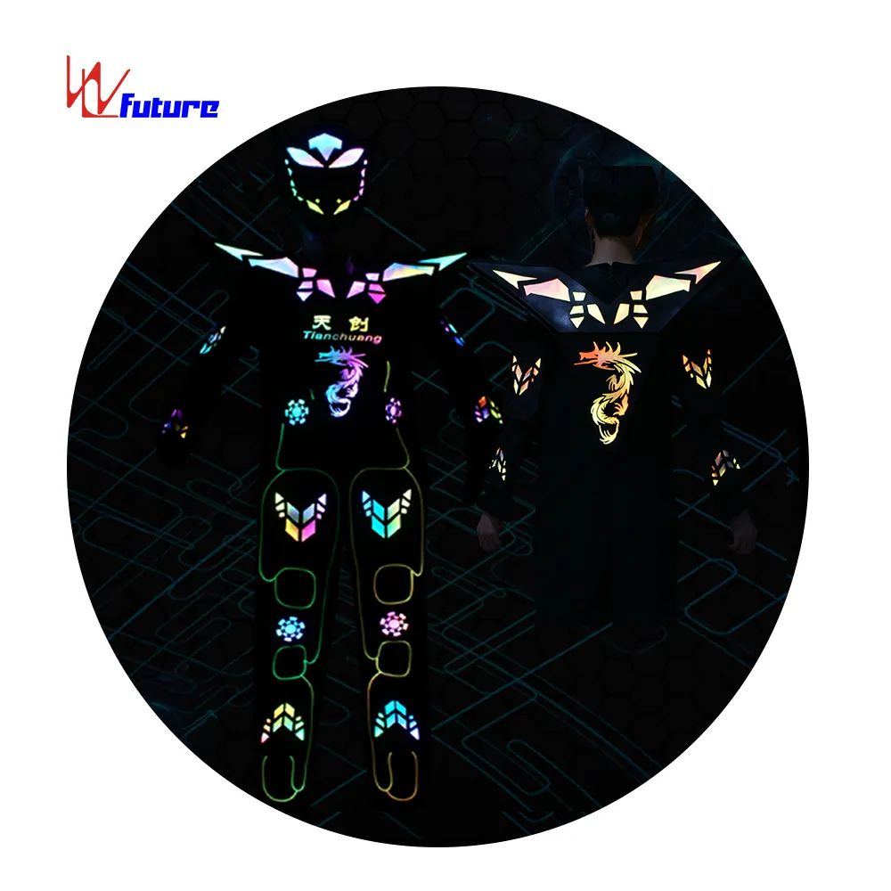 WL-0183 Programmable Stilts LED Walker Futuristic Robot Warrior Dance Costumes Movie Cosplay Rave Clothes
