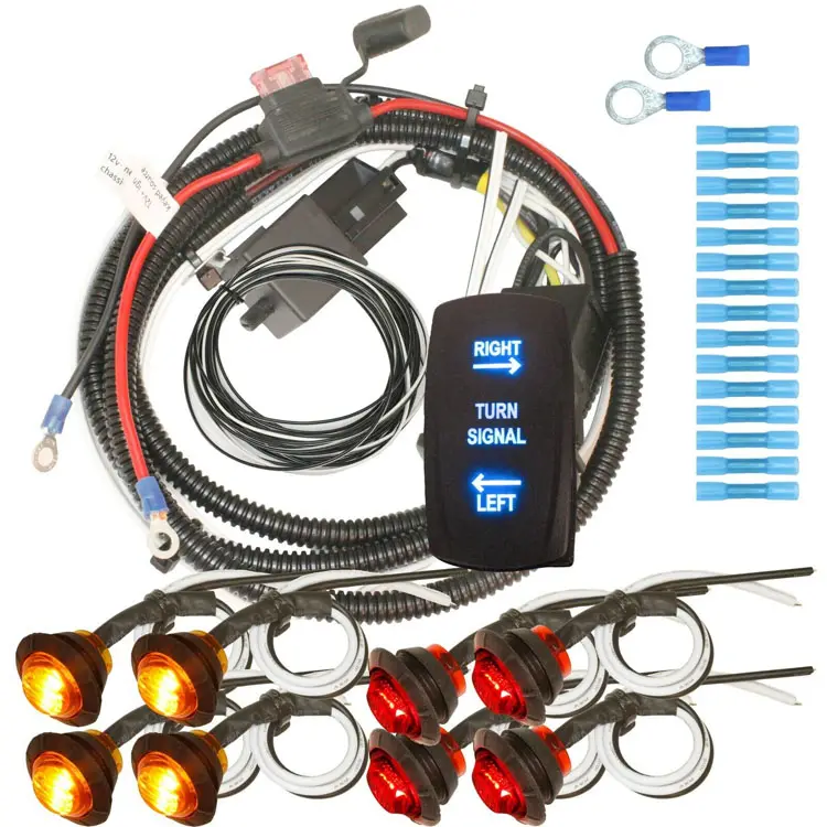 Kit de señal de giro de interruptor basculante LED legal de calle para UTV SXS Kawasaki Mule Teryx 4