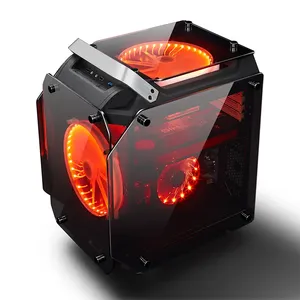 Herder新デザイン強化ガラスゲームPCケースデスクトップシャーシセブンスロットサーバーアプリケーション用ファン対応 - Product Image 6