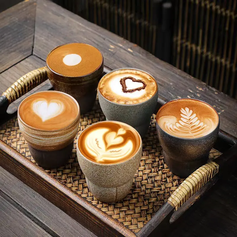 Groothandel Handgemaakt Servies Japanse Stijl Keramische Kopjes Espresso Koffiemok Mini Theekop Aardewerk Watermokken