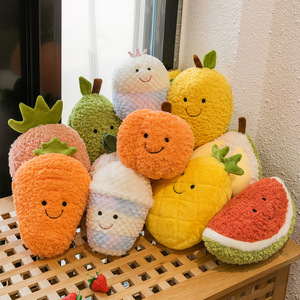 Strawberry Apple Pineapple Watermelon Durian Peach <strong>Banana</strong> Carrot Pillow Fruit Ice Cream Style Office Decoration Plush <strong>Toy</strong> - Product Image 6