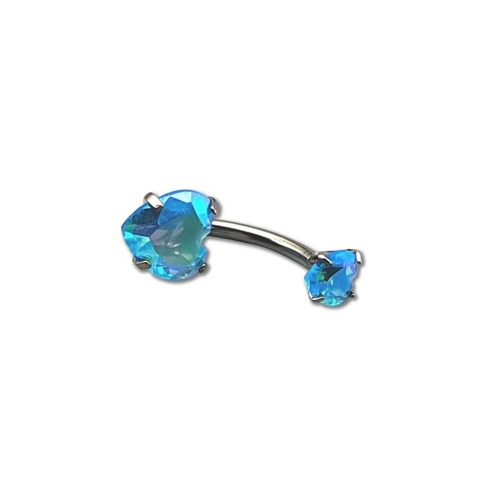 Couleur titane + pierre d'amour bleue