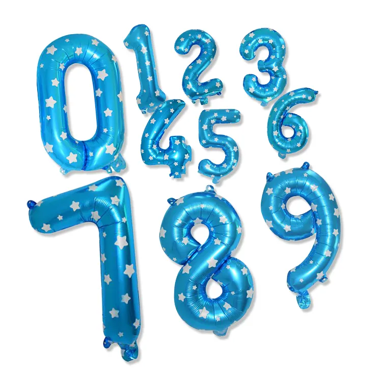 Produzione MTF palloncino numero 16 pollici buon compleanno palloncini numero blu palloncini Foil elio