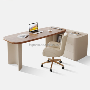 带抽屉办公室经理电脑桌带侧柜的L型导演桌 - Product Image 1
