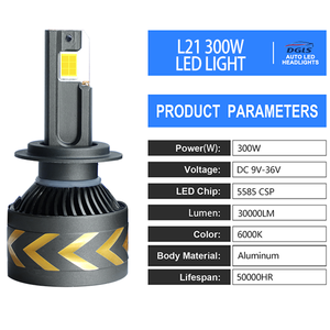 L21 300W 50000LM 12V 24Vファロス<span class=keywords><strong>LED</strong></span>ハイ/ロービーム<span class=keywords><strong>LED</strong></span>カーH7H11 5585 csp 9004 9005 9006 9007 HB5LEDヘッドライト電球H4LED - Product Image 6