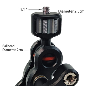 Madoffut Articulating Magic Arm Monitor <strong>Mount</strong> With <strong>1</strong>/<strong>4</strong>&quot; Screw Double Ball Heads Magic Arm for Monitor Lights Audio Recorders - Product Image 6