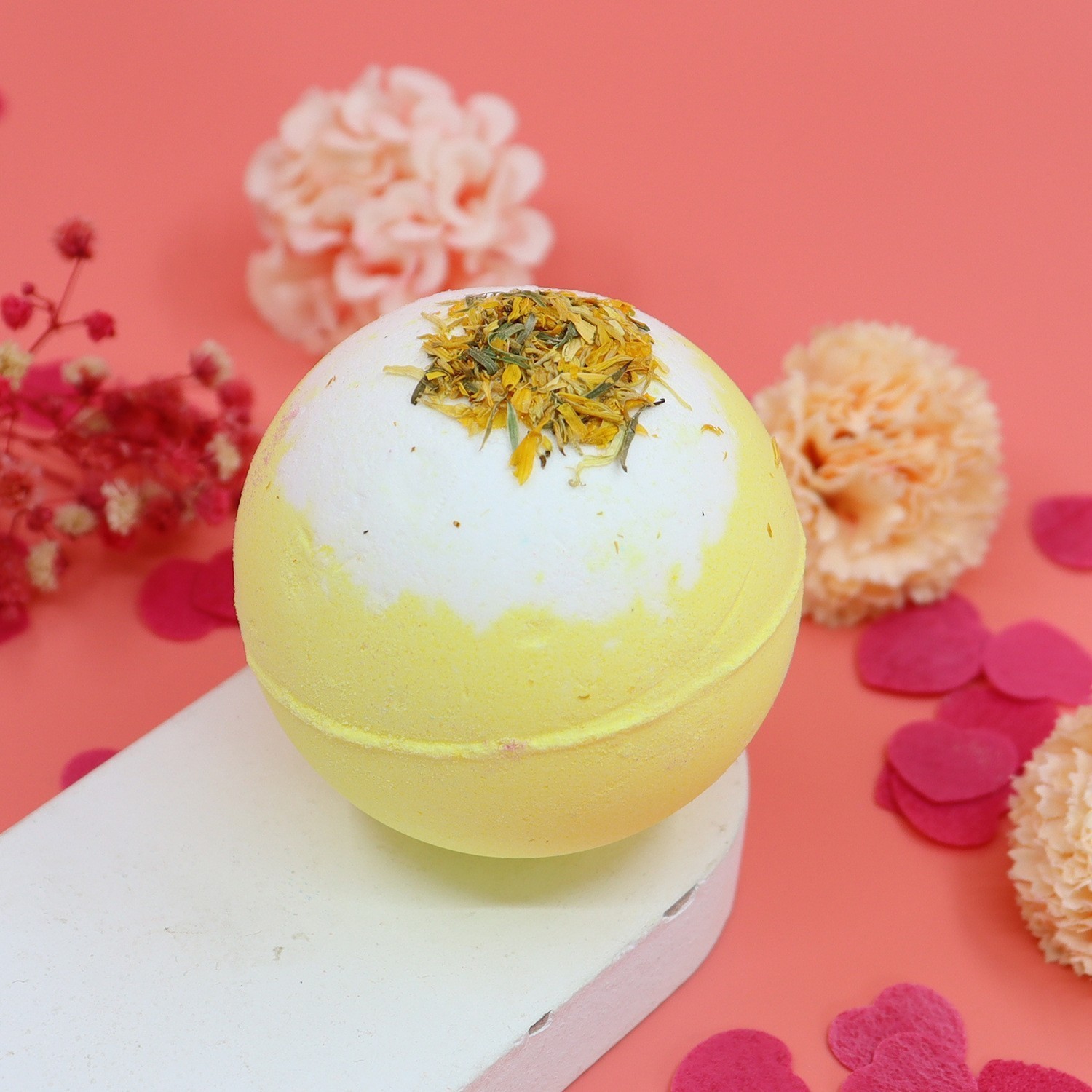 Bombas de baño de flores secas de caléndula