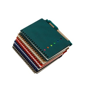 Coil Notebook copri carta Kraft Note adesive Set di cinque colori rilegatura a spirale diario con portapenne e PET - Product Image 6