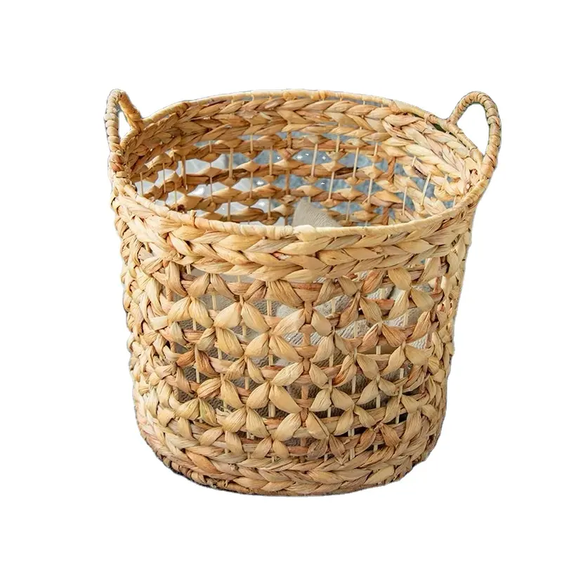 Oval Hand-Woven Water Hyacinth Large laundry baskets