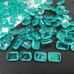 YZ Jewelry personalizza tormalina Rainbow Fusion Stone Glass rettangolare/quadrato Paraiba Ruby cristallo sintetico pietra di fusione di vetro - Product Image 3