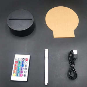 Set di scatole regalo con supporto personalizzato 3d notte luce a Led Base e chiaro bianco acrilico 3 giorni Logo modello 3d lampada a Led luce notturna Base - Product Image 6
