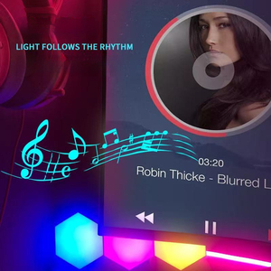 หลายสีแสงควอนตัมหลอดไฟ LED หกเหลี่ยม RGB บลูทูธ LED หกเหลี่ยม App Lampara หกเหลี่ยม - Product Image 2