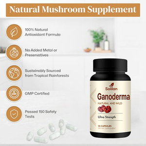Amazon 72-Capsule puro Lingzhi <span class=keywords><strong>Ganoderma</strong></span> fungo integratore antiossidanti naturali benessere energia e memoria supporto adulto - Product Image 5