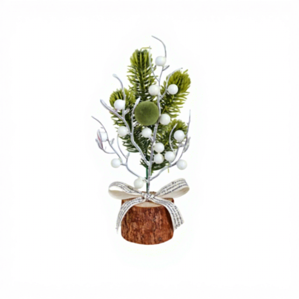 Vert Un petit arbre aux fruits-branches unies
