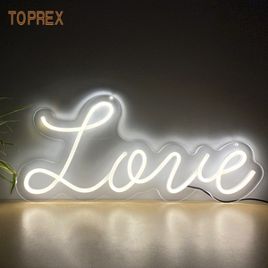 TOPREX Custom Holiday Decorations Desktop Battery Powered Pink Heart Night Light Hollow Love 12v Smd <strong>Led</strong> Neon String Lights - Product Image 5