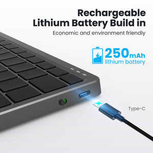 Mini teclado inalámbrico Teclado plegable multidispositivo con panel táctil Cubierta extraíble Soporte plegable Teclado recargable - Product Image 5