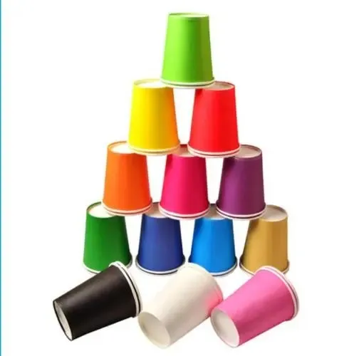 Economic Disposable Paper Cups with Colorful Printing Soften Paper Mugs
