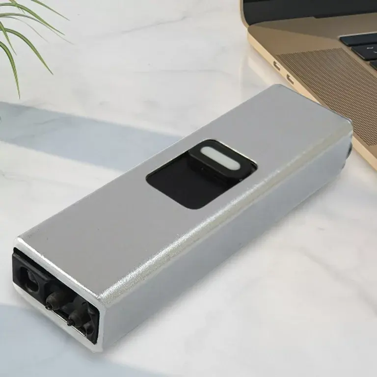 Encendedor eléctrico recargable para barbacoa de arco con carga de USB-C con indicador de batería LED Material metálico para uso de cigarrillos