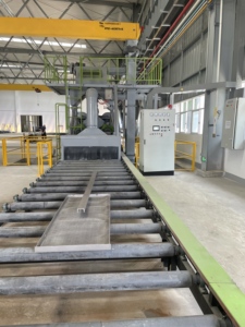 H kiriş çelik için yüksek verimli % makaralı konveyör geçiş tipi tekerlek Blaster | Elektrik ve yakıt motoru | Shot püskürtmeli temizleme makinesi - Product Image 4