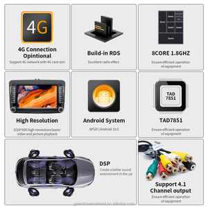 GRANDnavi 9 pollici Carplay Car Stereo Android autoradio Audio 2 din <span class=keywords><strong>DSP</strong></span> BT per VW Golf Skoda Octavia Android Auto navigazione GPS