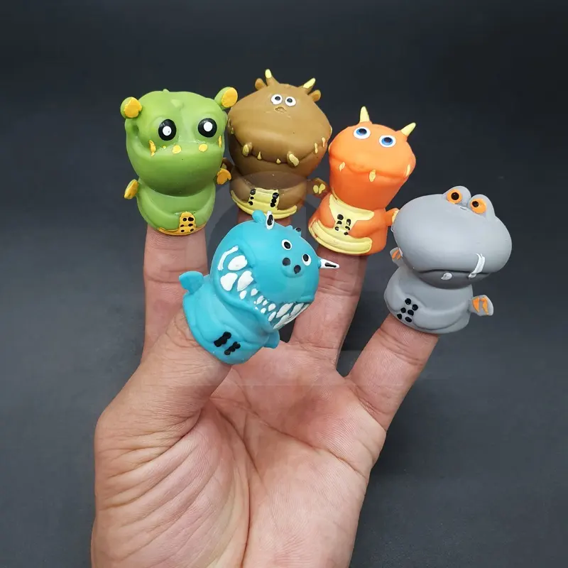 Neues Design TPR Soft Cute Kunststoff Dinosaurier Finger puppe für Kinder