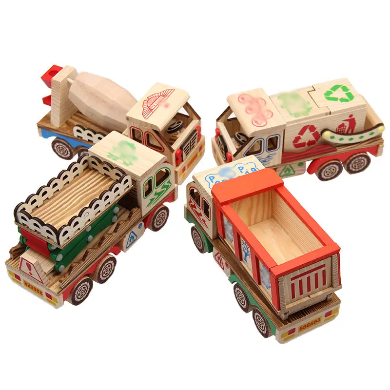 Modello di veicolo di ingegneria in legno modello creativo Flipper auto decorazione per la casa artigianato in legno