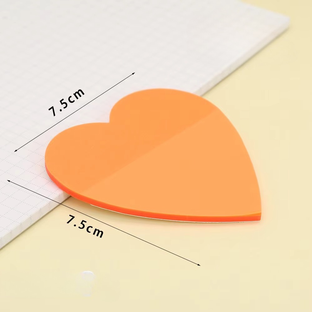 Forme cœur, couleur orange, 1 pièce / 50 feuilles de papier.