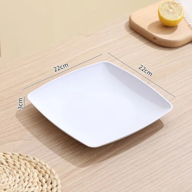 Medium square plate 2222cm-1 white