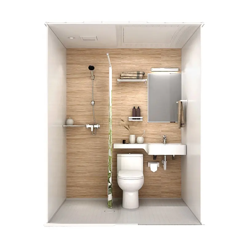 Basic luxury fiberglass all in one bathroom prefabricated bathroom pods BUL1217