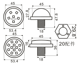 ไฟฉายพิกเซล LED ดิจิทัล12จุด55มม. 24 V LED UCS1903พิกเซล RGB LED แบบบุกเบิก - Product Image 5