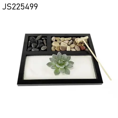 Vassoio di sabbia personalizzato da tavolo per scrivania da meditazione da giardino con Mini scatola di sabbia Zen da tavolo