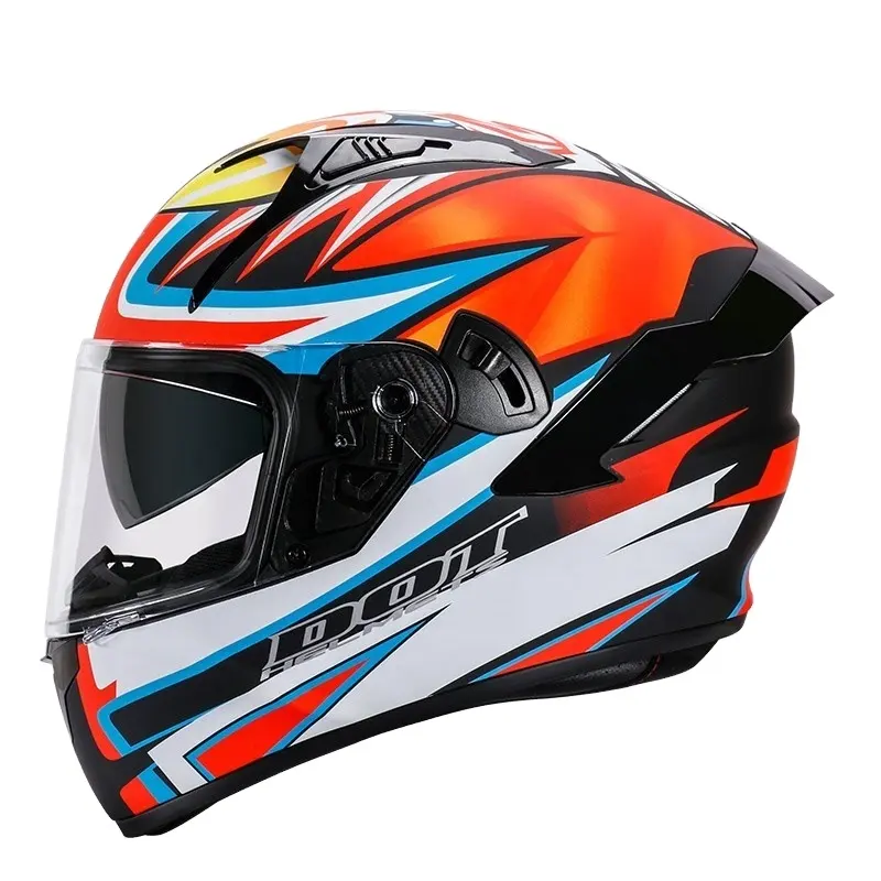 Çıkarılabilir yıkanabilir iç astar ile motosiklet kask çift kalkan yarış Moto kask