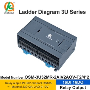 Oshangming 16DI 16DO Salida de relé Controlador PLC Modbus analógico Rtu con RS232 RS485 Compatible con GX WORKS 2 - Product Image 2
