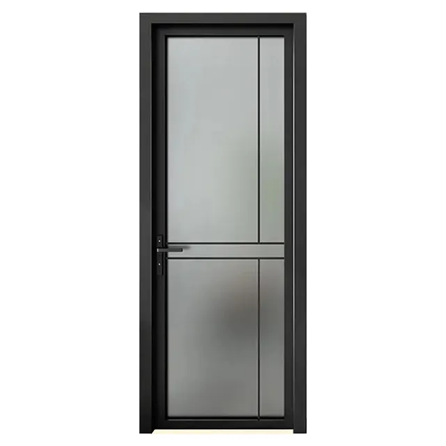 Porta interior de chuveiro de vidro temperado com moldura de alumínio com design mais recente personalizado