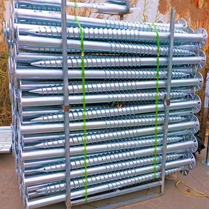 Prefabrik ev temelleri için özel ayarlanabilir galvanizli Spiral zemin vidası