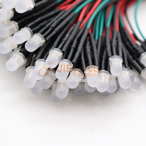 <strong>5mm</strong> <strong>12V</strong> Bi-color <strong>LED</strong> Diffused Red/ Emerald Green Dual <strong>LED</strong> Pre-Wired <strong>LED</strong> 12VDC 20cm Common Anode Common Cathode F5 <strong>LED</strong> With Wires - Product Image 1