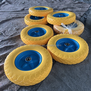 NSPU6066 16 Inch <strong>4.80</strong>/4.00-<strong>8</strong> Trolley Toolcarts Wheelbarrow <strong>Tires</strong> PU Foam Wheel Puncture Proof Flat Free Solid Rubber Wheel Tyres - Product Image 2