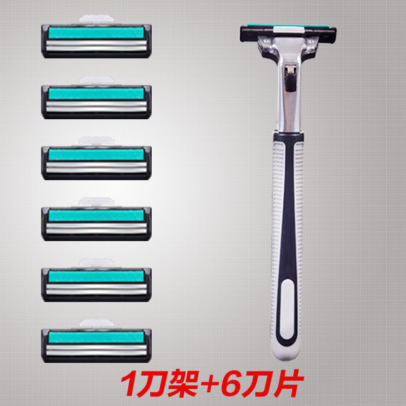 Portacuchillas de doble capa con 1 cuchilla y 6 cuchillas - Edición de viaje