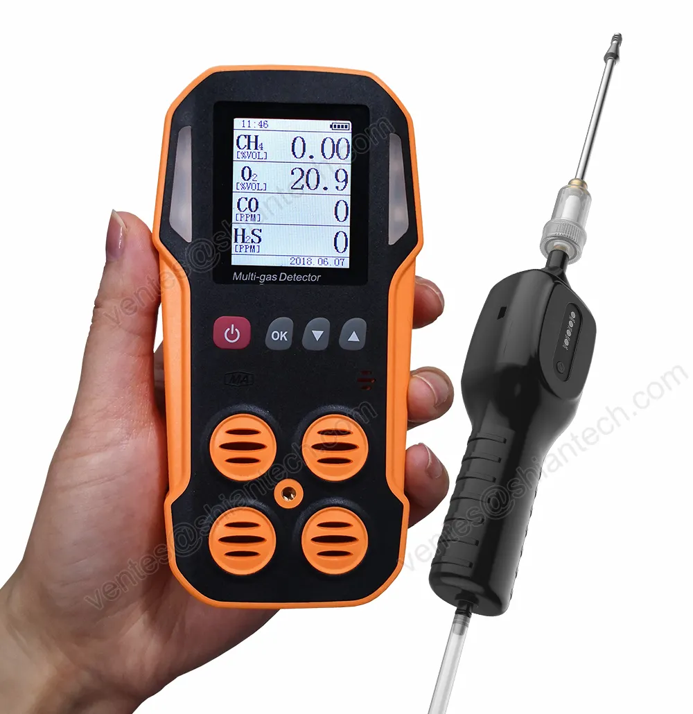 Draagbare Multi 4 Gas Detector Met Air Gas Sampling Pomp CD4