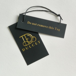 WD-Clothing Labels Tela de algodón para ropa Etiquetas colgantes personalizadas String Loop Etiquetas colgantes personalizadas para ropa Marca con logotipo - Product Image 5