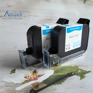 Cartucho de tinta TIJ de secado rápido Amark para impresora de código portátil, tinta solvente de 42mL - Product Image 1