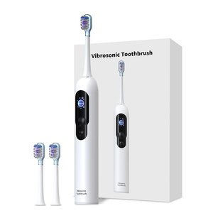 Cepillo de dientes eléctrico sónico con pantalla inteligente, cepillo de dientes vibrosónico giratorio automático personalizado de 60 grados