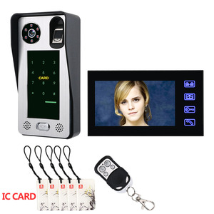 Intercomunicador con pantalla de 7 pulgadas, sistema de Control de acceso a puerta, cámara de seguridad, tarjeta IC, vídeo, huella dactilar, teléfono, venta al por mayor - Product Image 1