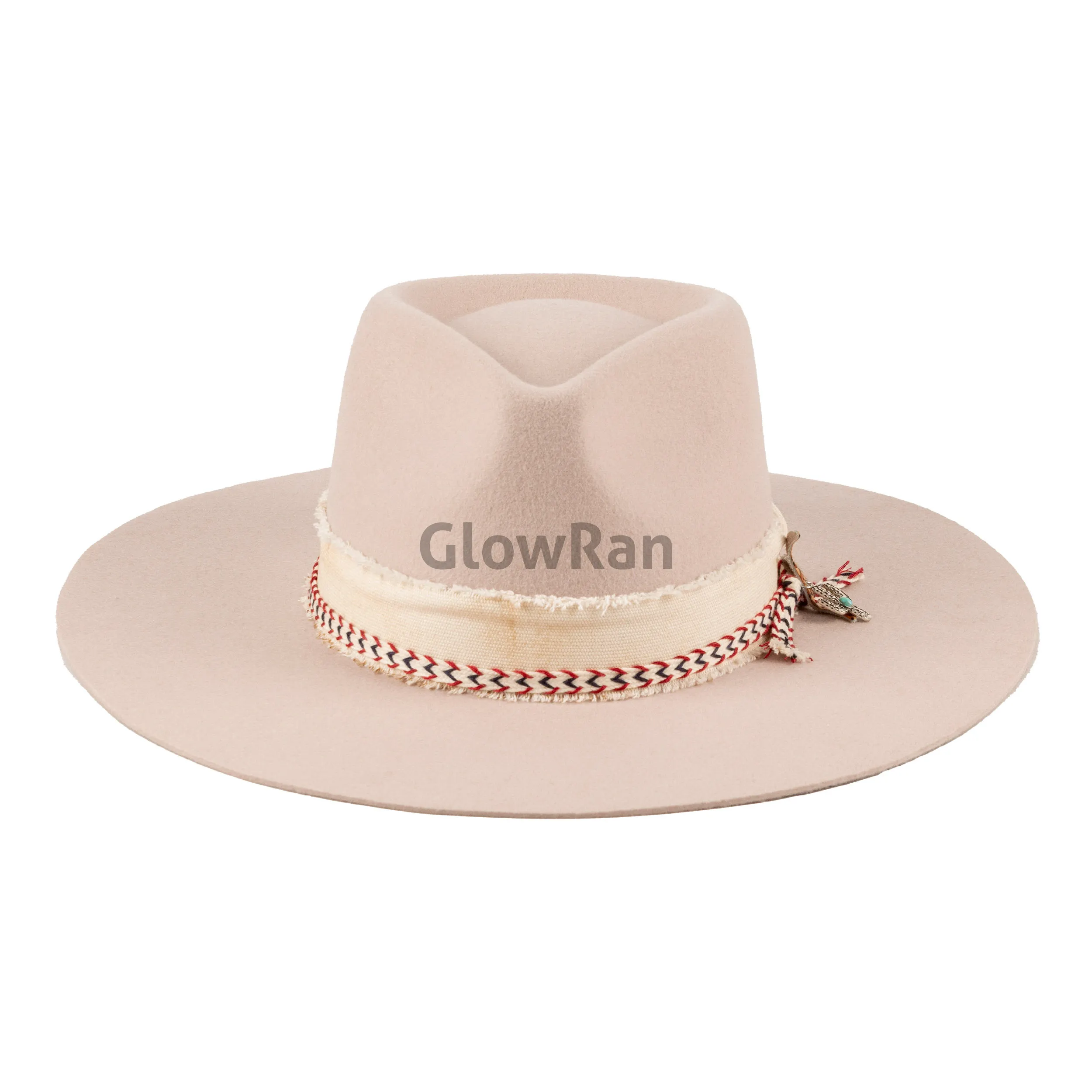 GlowRan 2024 yeni stil yün Fedora Unisex klasik tasarım keçe şapka  stokta