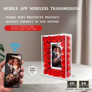 Huihong Factory nueva función WIFI/APP puede emitir pantalla reproductor de acrílico de seguridad de alta calidad Rose Video marcos de fotos digitales - Product Image 2