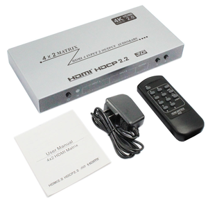 <strong>HDMI</strong> 4x2 <strong>Matrix</strong> Switch Splitter 4K@60Hz <strong>HDMI</strong> <strong>Matrix</strong> with Dual Audio Extractor with IR Remote Control Spdif for HDR HDCP <strong>2</strong>.<strong>2</strong> - Product Image 1