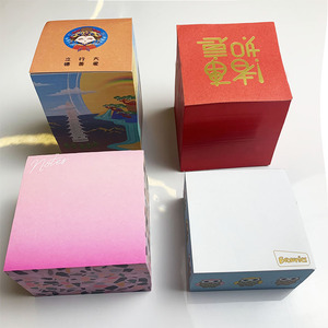 定制4面印刷回收块记事本立方体记事本，带可定制纸质记事本