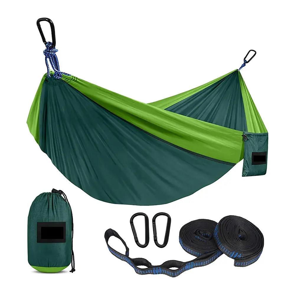 Tente de camping en nylon simple Double léger balançoire hamac lit Portable randonnée suspendu extérieur Parachute hamac
