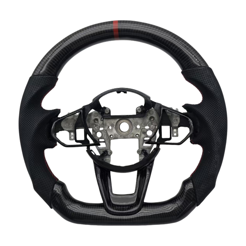 หนังพรุน + คาร์บอนไฟเบอร์ + แถบสีแดงด้านบน + เย็บสีแดง