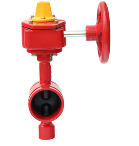 TKFM solucan dişli kutusu tipi DN65 dn600 ptfe oluklu yivli uç kelebek vana yangın söndürücü - Product Image 2